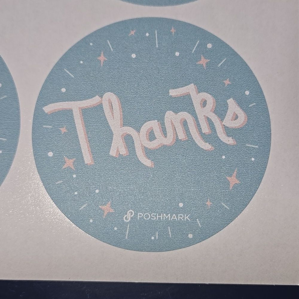 POSHMARK posh stickers Thank You Blue poshfest poshfixings poshshow Swag 1 Sheet - Picture 3 of 15